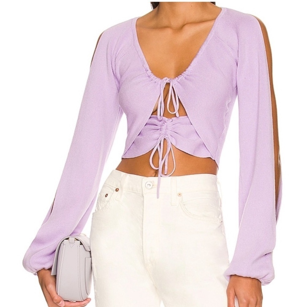 MAJORELLE Zowie Drawcord Top in Purple
